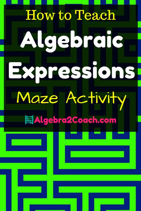 High School Math Games, Algebraic Expressions Activities, Algebraic Expressions Worksheet, Algebra Games, High School Math Activities, Geometry Teacher, Maze Activity, High School Math Classroom, Free Math Resources