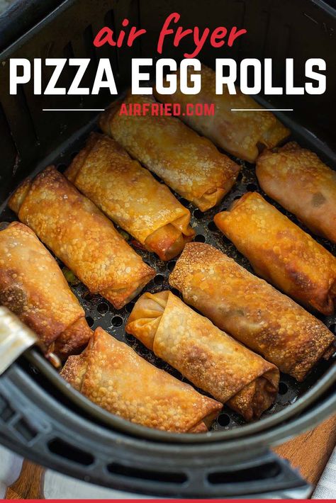 Pizza Egg Rolls, Air Fryer Pizza, Homemade Egg Rolls, Yellow Bell Pepper, Lunch Items, Air Fryer Oven Recipes, Green Bell Pepper, Egg Roll Recipes, Appetizers Easy Finger Food