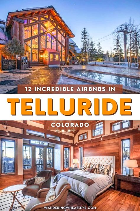 Are you looking for great places to stay in Telluride, Colorado? Here are 12 Airbnbs in Telluride + the top things to do in Telluride during your Colorado vacation! I where to stay in Telluride I… Places To Go In Colorado, Where To Stay In Colorado, Colorado Airbnb, Telluride Ski Resort, Things To Do In Colorado, Colorado Travel Guide, Road Trip To Colorado, Colorado Winter, Telluride Colorado