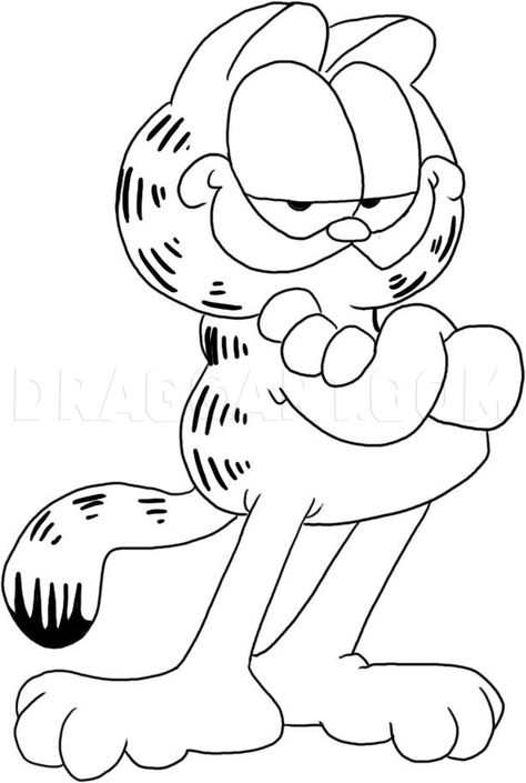 Easy Pencil Drawings, Garfield The Cat, Disney Art Drawings, Pencil Drawings Easy, Cartoon Coloring Pages, Disney Coloring Pages, Guided Drawing, Print Out, Coloring Book Art