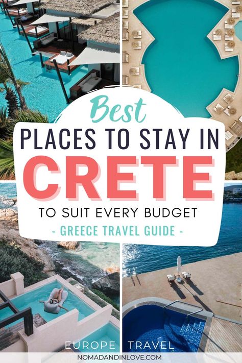 Looking for the best places to stay in Crete Greece? This Crete travel guide shares tip on where to stay in Crete with kids, for the ultimate Crete honeymoon and more. | best places in crete | greece travel guide | traveling to crete greece | greece vacation | crete off the beaten path | crete family holiday | where to stay in crete greece | where to stay in chania crete | best hotels in crete | boutique hotel crete | crete greece hotel | honeymoon in crete greece | couple in crete Best Places To Stay In Crete Greece, Where To Stay In Crete Greece, Crete Honeymoon, Crete Itinerary, Greece Couple, Crete Beaches, Greece Hotel, Crete Travel, Greece Resorts