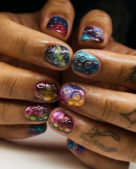 Best 555+ Short Nail Designs 2 Short Nail Designs Boho, Short Decorated Nails, Extra Short Almond Nails Ideas, Short Crazy Nails, Eclectic Nail Art, Alt Nails Short, Short Nail Extension Designs, Short Gel X Nail Designs, Cool Short Nail Designs