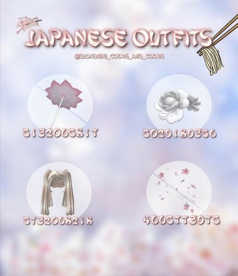 credits: bloxburg_codes_and_codes Roblox Japanese Outfit Codes, Coding Pictures, Bloxburg Avatar, Aesthetic Gfx, Vine Decal, Clothing Codes, Roblox Id, House Plans With Pictures, Roblox Clothes