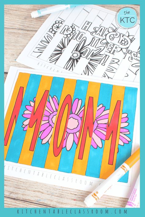 Mother's Day Projects For 4th Graders, 3rd Grade Mothers Day Craft, Mothers Day Art Projects For Elementary, Note To Mom, Intermediate Art, Easy Mother's Day Crafts, Mother's Day Projects, Mother's Day Craft, Mother's Day Activities