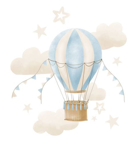 Ballon Images, Ballon Drawing, Hot Air Balloon Cartoon, Ballon Illustration, Clouds Watercolor, Balloon Illustration, Balloon Painting, Belly Painting, Vintage Hot Air Balloon