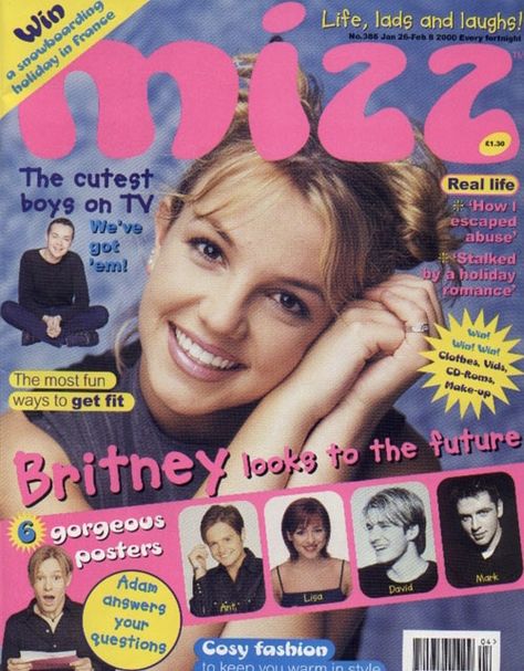 Mizz UK Magazine | January 2000 90s Yearbook, 2000s Posters, Y2k Magazine, 2000s Magazines, Magazine Cover Page, Magazine Cover Ideas, Y2k Posters, Yearbook Themes, Nostalgia Aesthetic