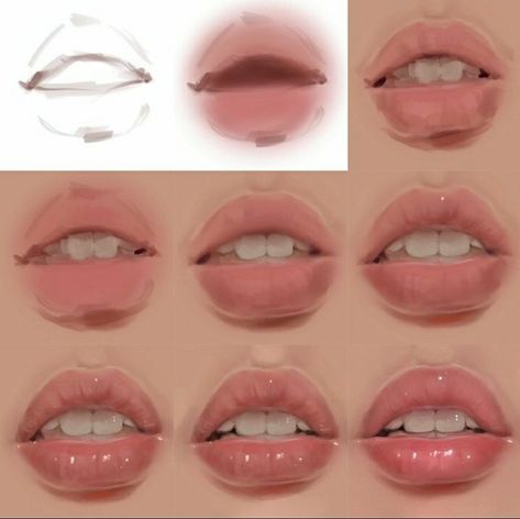 How To Draw Lips, Digital Art Programs, Digital Art Tutorial Beginner, Draw Lips, Anime Lips, Lip Drawing, Digital Art Beginner, Lips Drawing, Art Tools Drawing