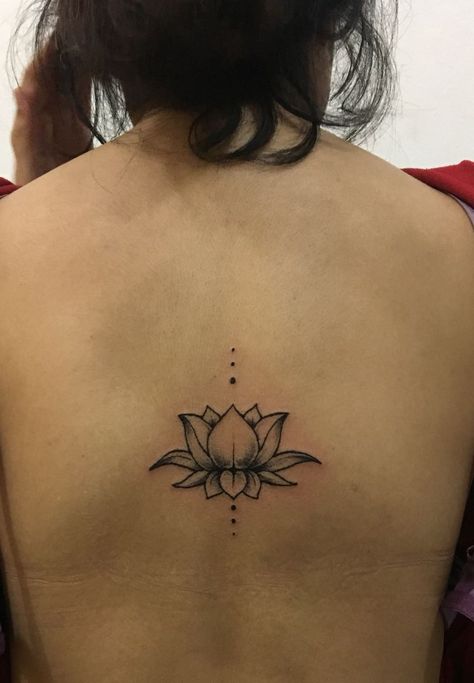 Lotus Flower Back Tattoo For Women, Lotus Flower Tattoo On Neck, Lotus Flower Tattoo Lower Back, Lotus Lower Back Tattoo, Lotus Flower Tattoo On Back, Lotus Flower Tattoo Back Spine, Back Tattoo Lotus, Lotus Flower Chest Tattoo, Lotus Chest Tattoo