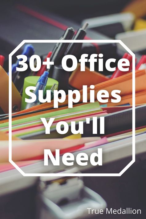 Here's an office supplies list that you'll need if you're working in a office or starting a business. Office Ideas For Work, Office Supplies List, Office Desk Supplies, Edward Jones, Work Supplies, Desk Supplies, Office Items, Medical Office, Office Essentials