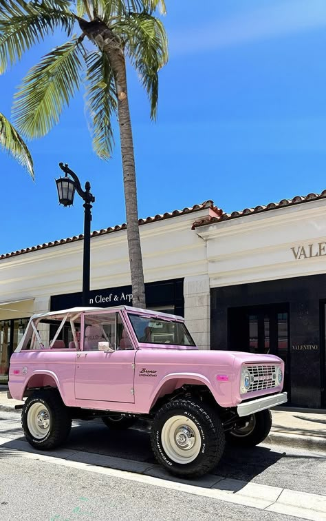 Pink Bronco, Car Manifestation, Bronco Car, Preppy Car, Dream Whip, Dream Life Aesthetic, Pink Jeep, Pink Cars, Bronco Ii