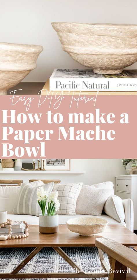 Toilet Paper Paper Mache, Paper Mache Candle Holder Diy, Paper Mache Bowl Decor, Paper Mache Basket, Paper Bowls Diy How To Make, Diy Paper Mache Bowl, Paper Mache Projects Diy Tutorial, Paper Mache Crafts Home Decor, Paper Mache Bowls Diy