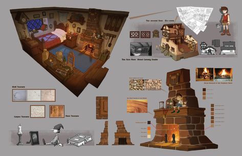 Place Concept Art, Visual Development Environment, Game Environment Design, Environmental Concept Art, Concept Artist Portfolio, House Fireplace, Props Design, Bg Design, Game Environment