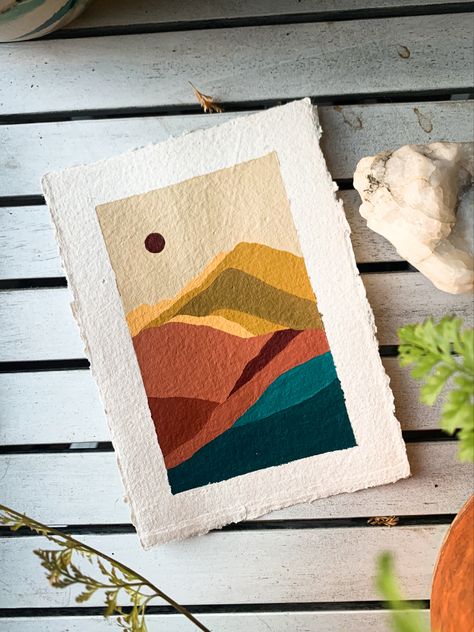 Block Acrylic Painting, Acrylic Painting On Paper Easy, Abstract Mountain Painting Simple, Basic Mountain Painting, Easy Mountain Painting Simple, Mountain Painting Abstract, Mountain Abstract Art, Easy Acrylic Mountain Painting, Abstract Mountain Painting Acrylics