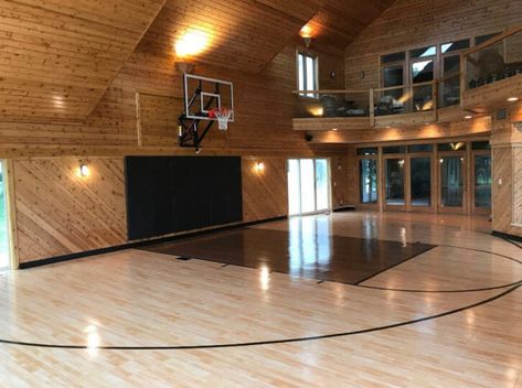 Indoor Sports Court, Home Basketball Court, Basketball Court Flooring, Basketball Room, Basketball Gym, Indoor Basketball Court, Indoor Basketball, Stadium Design, Home Gym Design