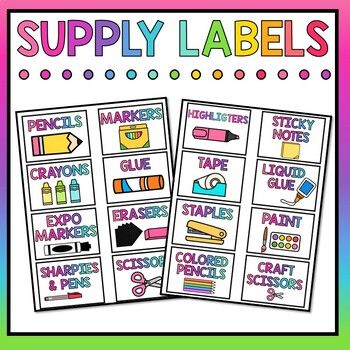 Organize your classroom supplies with these ADORABLE labels! (Over 60 labels included!)INCLUDED: Editable template to add any other labels you need in your classroom! Classroom Folder Labels, Supply Labels For Classroom Free, Classroom Supply Labels, Classroom Supplies Labels, Teaching Classroom Decor, Bright Classroom, Organized Teacher, Teacher Printables, Classroom Borders