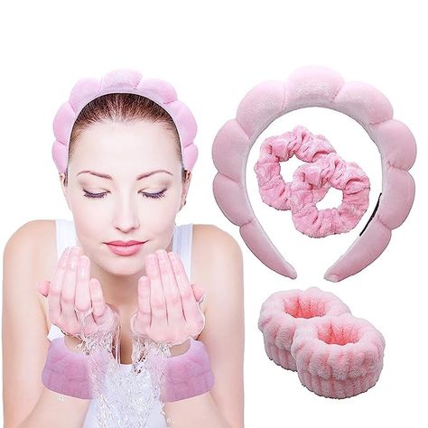 Make up Spa Headband Set Terry Cloth Headband, Puffy Hair, Spa Facial, Washing Face, Facial Cleaning, Spa Headband, Cute Headbands, Hair Hoops, Headband Styles