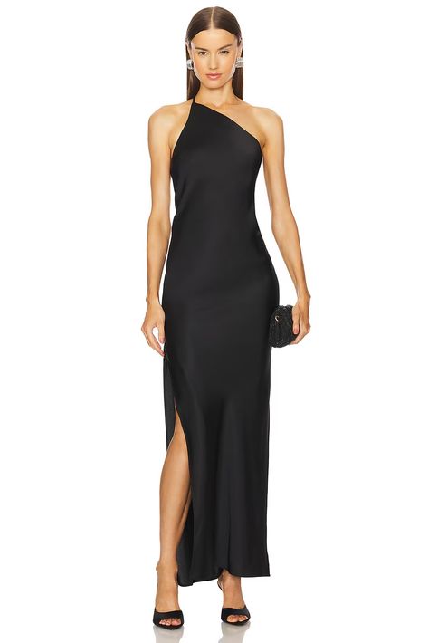 Shop for Michael Costello x REVOLVE Piper Gown in Black at REVOLVE. Free 2-3 day shipping and returns, 30 day price match guarantee. Michael Costello, Female Fashion, Satin Fabric, Price Match, Evening Dresses, One Shoulder, Satin, Womens Dresses, Dresses