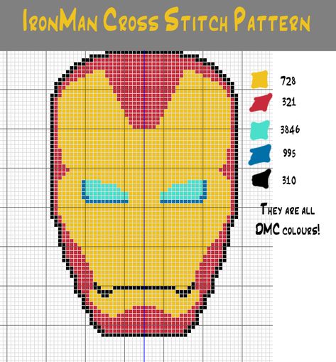 IronMan Cross Stitch Pattern by Space-treking Marvel Cross Stitch, Stitch Stuff, Nerd Crafts, Stitch Pictures, Disney Cross Stitch, Cross Stitch Pictures, Diy Cross Stitch, Cross Stitch Patterns Free, Free Cross Stitch