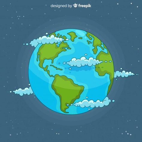 Composición adorable del planeta tierra dibujada a mano | Vector Gratis Mother Earth Art, Daniela Lopez, Earth Drawings, Save Mother Earth, Earth Illustration, Globe Art, Earth Design, Fish Logo, Cloud Drawing