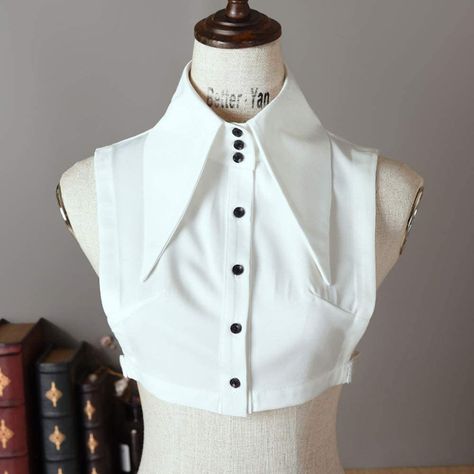 Faux Collar Outfit, False Collar Outfit, Fake Collar Outfit, Collar Types, Faux Collar, Winter Costume, High Collar Shirts, Half Shirt, False Collar