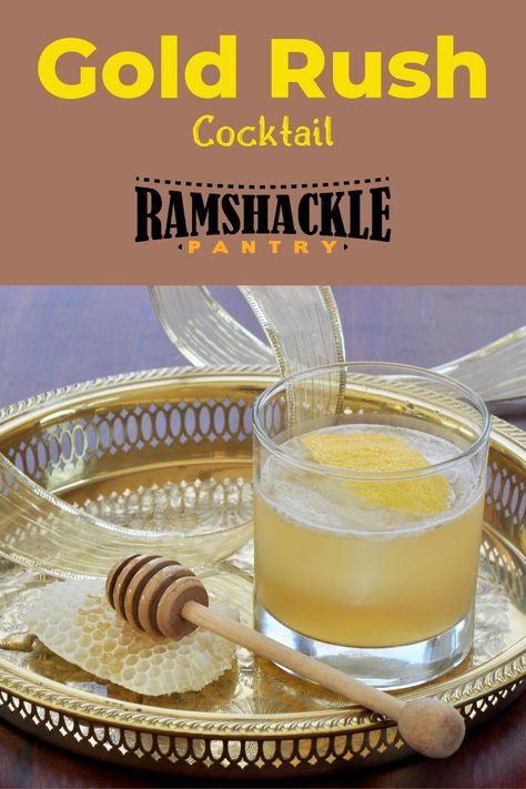 This Gold Rush Cocktail Recipe is a smooth and tasty Bourbon drink. On top of that, we have a simple and easy honey syrup recipe that is used for this and many other honey cocktails. #bourbon #honey Honey Syrup Recipe, Gold Rush Cocktail, Honey Cocktails, Bourbon Honey, Bourbon Drink, Honey Cocktail, American Cocktails, Honey Drink, Pantry Recipes