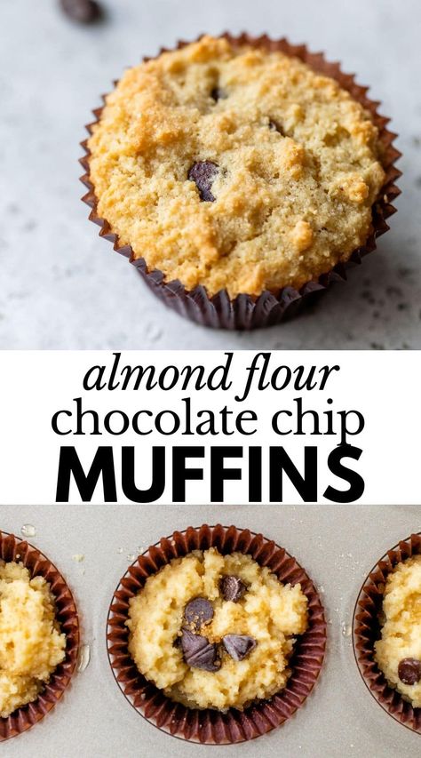 Almond Flour Chocolate Chip Muffins, Gluten Free Chocolate Chip Muffins, Pumpkin Recipes Keto, Almond Flour Chocolate Chip, Keto And Gluten Free, Chocolate Chip Muffins Recipe, Choc Chip Muffins, Almond Flour Muffins, Almond Muffins