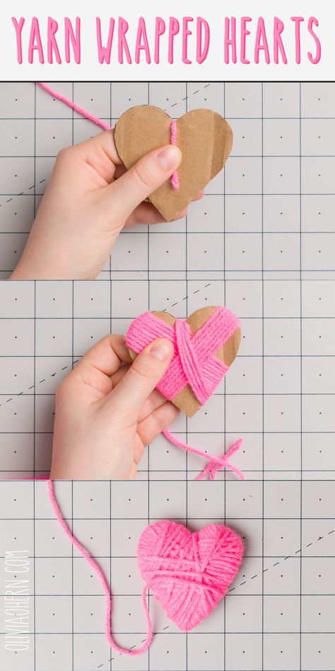 Easy Yarn Crafts, February Crafts, Valentine's Day Decorations, Easy Valentine Crafts, Diy Valentine's Day Decorations, Easter Decorations Ideas, Diy Valentines Decorations, Crafts Easter, Valentine Crafts For Kids