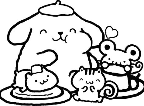 Pom Pom Purin, Hello Kitty Colouring Pages, Family Coloring Pages, Oil Pastel Colours, Hello Kitty Printables, Kitty Coloring, Hello Kitty Coloring, Coloring Page Ideas, Coloring Pages For Boys