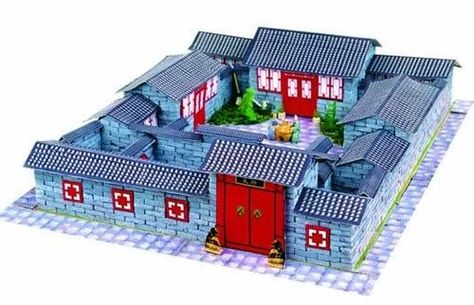 Beijing Courtyard Home: Siheyuan | MovingMandarin: Learn Chinese Online 24/7 Traditional Chinese House, Chinese Courtyard, Tiny House Village, Chinese House, Narrow Lot House, Ancient Chinese Architecture, China Architecture, Courtyard House Plans, Asian Architecture