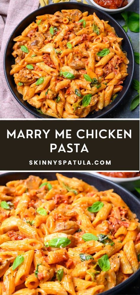 Marry Me Chicken Pasta – Skinny Spatula Pasta Recipes With Chicken, Chicken Recipes Pasta, Pesto Pasta Dishes, Marry Me Chicken Pasta, Marry Me Chicken, Pasta Party, Easy Pasta Dinner, Chicken Pasta Bake, Pasta Dinners