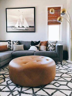 Check out this look I found on LIKEtoKNOW.it http://liketk.it/2IWJb  Download the LIKEtoKNOW.it app to see! Timpani Ottoman, Tan Ottoman, Soft Ottoman, Tan Living Room, Poly And Bark, Leather Couches Living Room, Grey Couch, Grey Couch Living Room, Ottoman Decor