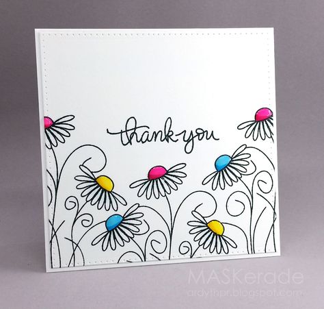 This week's Splitcoaststampers  Featured Stamper  is amymay998 . Her gallery  is full of fun, clever projects and I chose this one  as my... Ako Kresliť, Envelope Art, Art Carte, Mama Elephant, Card Drawing, Birthday Cards Diy, Watercolor Cards, Creative Cards, Flower Cards