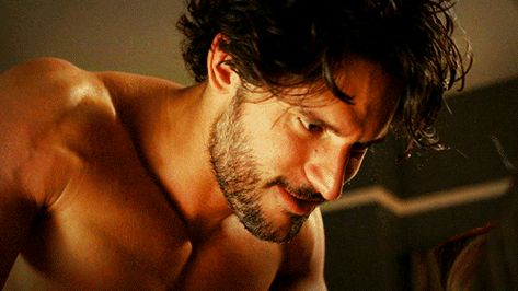 Pin for Later: 15 Times Joe Manganiello Made True Blood Totally Worth Watching When He Repositions Himself for Sexy Time Oh, heck yes. True Blood Alcide, Joe Manganiello True Blood, Logo Tv, Joe Manganiello, True Blood, Actors