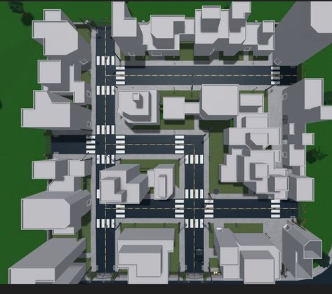 Bloxburg Town Layout Small Plot, Bloxburg Cottage, Japanese Town, House Plans With Pictures, New York Buildings, Bangunan Minecraft, Small House Layout, Town Building, City Layout