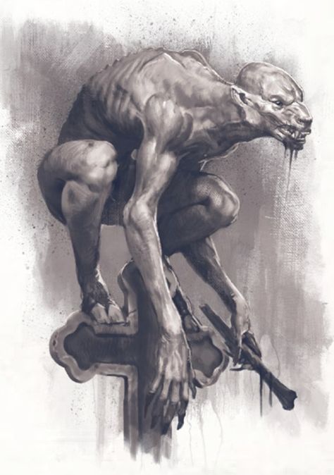 Ghoul (Call Of Cthulhu 7th Edition: Malleus Monstrorum Volume 1) Guerriero Samurai, Call Of Cthulhu Rpg, Mythical Monsters, Beast Creature, Werewolf Art, Vampires And Werewolves, Horror Monsters, Cosmic Horror, 다크 판타지