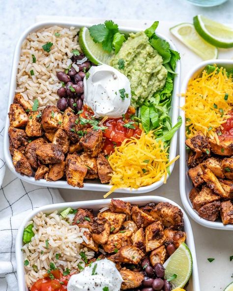 Copycat Chipotle Chicken Burrito Bowls CFC Style | Clean Food Crush Copycat Chipotle Chicken Burrito, Copycat Chipotle Chicken, Chipotle Chicken Burrito, Chicken Burrito Bowls, Copycat Chipotle, Healthy Bowls Recipes, Chicken Burrito, Dinner Plans, Burrito Bowls