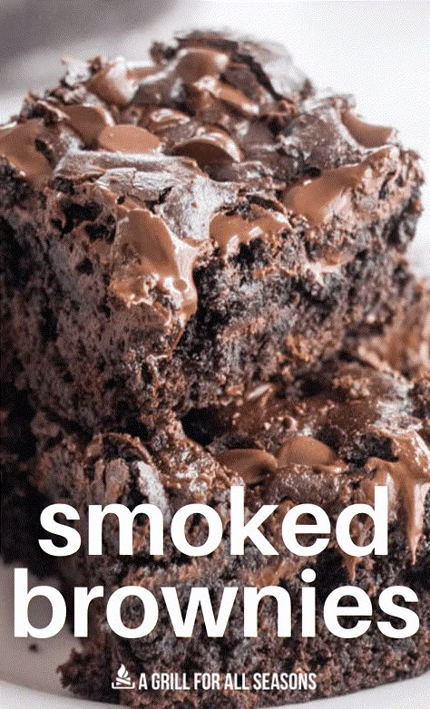 Brownies On The Smoker, Smoker Brownies, Easy Smoked Desserts, Smoked Baked Goods, Smoked Cookie Recipes, Traeger Brownies, Desserts On The Smoker, Pellet Grill Desserts, Smoked Cobbler Recipes