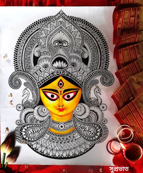 Ganesh Art Paintings, Abstract Pencil Drawings, Easy Mandala Drawing, Durga Painting, Boho Art Drawings, Easy Love Drawings, Mandala Art Therapy, Beautiful Art Paintings, Mandala Design Pattern