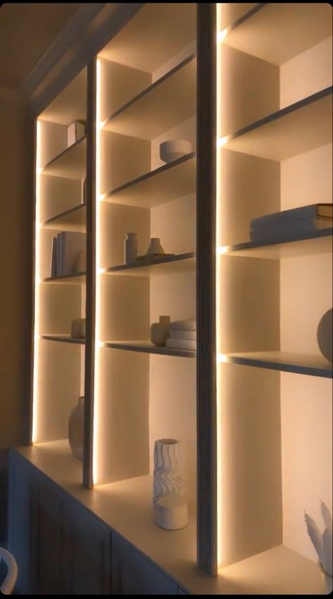 Sofa Design Ideas, Bookshelf Lighting, Chocolate Homemade, Bookcase Lighting, Gifts Homemade, Modern Sofa Living Room, Home Library Design, Living Room Sofa Design, Sofa Sets