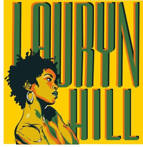 Lauren Hill, Music Poster Design, Lauryn Hill, Dorm Posters, Afrocentric Art, Room Posters, Yellow Background, Cool Posters, Music Poster