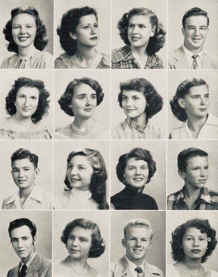 1950 Hairstyles, 1950s Hair And Makeup, Hairstyles 50s, 1950s Mens Hairstyles, Period Hairstyles, 1950's Hair, 1950s Portrait, Vintage Yearbook, 1950s Hair