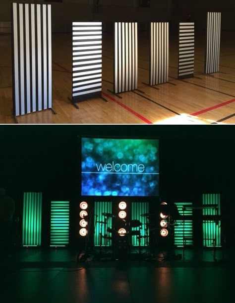 Stage Design Ideas Creative Indoor, Cross Stage Design, Music Stage Design Ideas, Concert Stage Design Backdrops, Worship Stage Design, Simple Stage Design, Stage Lighting Ideas, Church Stage Design Ideas Backdrops, Church Stage Decor