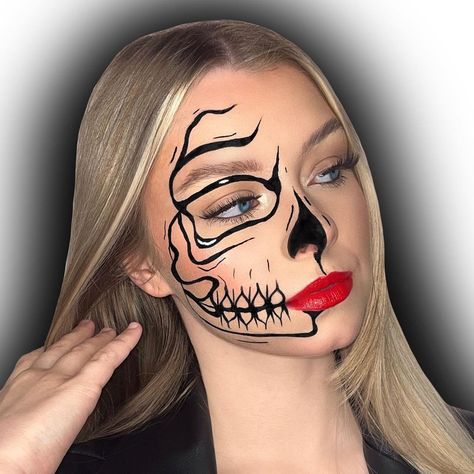 Late Night Talking, Red Liquid, Cute Halloween Makeup, Duo Halloween Costumes, Halloween Makeup Inspiration, Halloween Makeup Easy, Skull Makeup, Instagram Makeup, School Looks