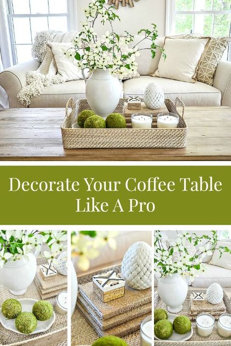 You can decorate a coffee table like a pro! Use these 5 easy tips and add a bit of your own personal style. Printable cheat sheet too! #decorating #coffeetable #coffeetabledecor #coffeetableideas #livingroomcoffeetable #simplecoffeetabledecor #freeprintable #printable #printablecheatsheet #coffeetabledecordiy #stonegable Coffee Table Decor Diy, Ottoman Coffee Table Decor, Decorate A Coffee Table, Coffee Table Decor Living Room, Coffee Table Vignettes, Muebles Shabby Chic, Coffee Table Centerpieces, Perfect Coffee Table, Table Decor Living Room