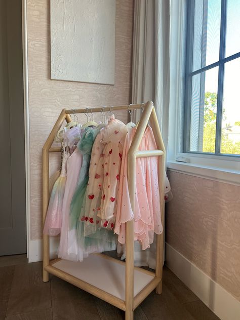 Small Clothes Rack Kids Dress Up … curated on LTK Dress Up Organization, Girls Dress Up Storage, Dress Up Wall, Dress Up Trunk, Dress Up Storage Ideas, Kids Dress Up Area, Dress Up Rack For Kids, Diy Dress Up Station, Princess Dress Up Rack