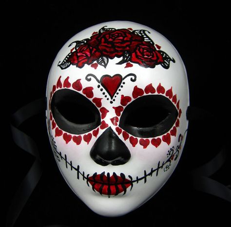 Mascara Papel Mache, Day Of The Dead Mask, Den Mrtvých, Sugar Skull Artwork, Paper Mache Mask, Mascaras Halloween, Mexican Mask, Mask Images, Antique Porcelain Dolls