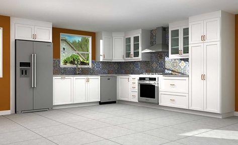 Kitchen L Shape, L Shape Kitchen Layout, Counter Kitchen, Ikea Kitchen Design, Flat Panel Cabinets, L Shaped Kitchen, U Shaped Kitchen, Counter Design, Personalized Kitchen