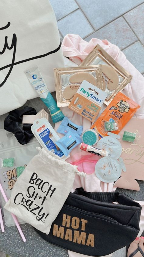 Oh Sh*t Kit Bachelorette Hangover Bags Planning a girls weekend before you say "I do?" You must make these Bachelorette Trip Swag Bags! #bridalparty #SWAGbags #bachelorette #Bachelorettetrip #bachshitcrazy #wedding #bride #bridalparty #weddingplanning #girlstrip #hangoverkit Miami Bachelorette Gift Bags, Bachelorette Trip Gift Bags, Trip Goodie Bags Ideas, 30th Birthday Trip Gift Bags, Bachelorette Trip Gifts, Bachelorette Swag Bag, Girls Trip Goodie Bags, Girls Weekend Goodie Bags, Girls Trip Goodie Bags Ideas