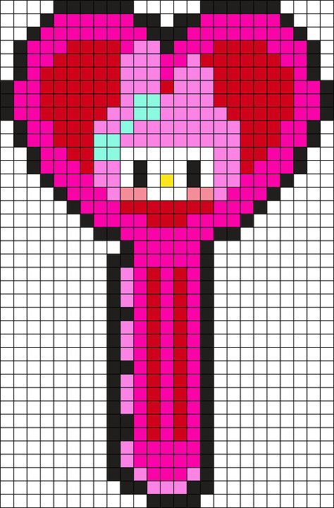 Bratz Perler Beads, Pink Perler Bead Patterns, Sanrio Perler Bead Patterns, Pixel Sanrio, Valentine Room, Unif Bag, Easy Perler Bead Patterns, Kandi Ideas, Beads Patterns