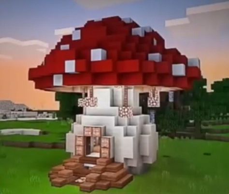 Mini Mushroom House Minecraft, Mushroom Roof Minecraft, Minecraft Building Ideas Mushroom, Mushroom Cow Minecraft, Nether Highway, Minecraft Pokemon Builds, Minecraft Mushroom Builds, Minecraft Enchantment Room, Minecraft Mushroom House